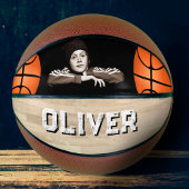 カスタムプレイヤー名ウッドフロア写真 バスケットボール