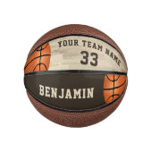 カスタムプレイヤー名チーム番号ウッドフロア ミニバスケットボール (正面)