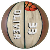 カスタムプレイヤー名&ナンバーコートウッドフロア バスケットボール (縦)