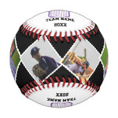 カスタムプレイヤー名、プレイヤー番号、チーム名 野球ボール (正面)