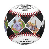 カスタムプレイヤー名、プレイヤー番号、チーム名 野球ボール (正面)