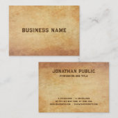 カスタムプレミアムシックラックスノスタルジックオールド紙ルック 名刺 (正面/裏面)