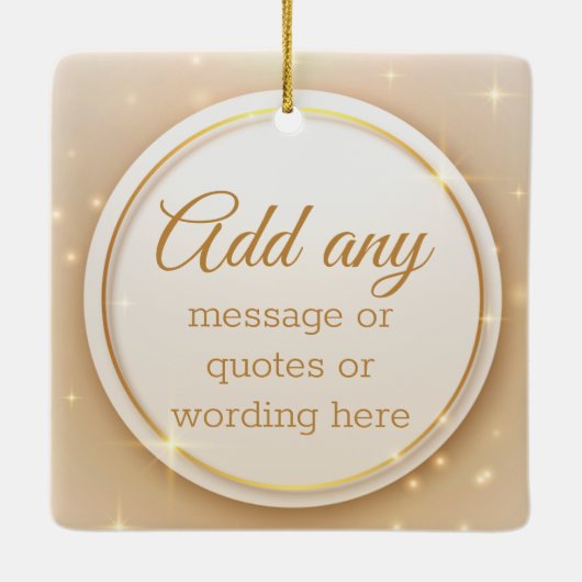 カスタムプレーンエレガント金ゴールドホリデーセラミックオーナメント セラミックオーナメント (裏面)
