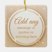 カスタムプレーンエレガント金ゴールドホリデーセラミックオーナメント セラミックオーナメント (正面)