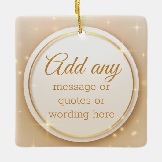 カスタムプレーンエレガント金ゴールドホリデーセラミックオーナメント セラミックオーナメント (正面)