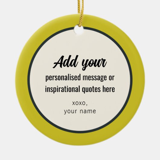 カスタムプレーンヴィンテージレトロエレガント セラミックオーナメント (正面)