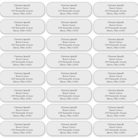 カスタムプレーン丸いコーナー住所 シール (正面)