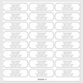 カスタムプレーン丸いコーナー住所 シール (シート)