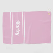 カスタムプロゴルファークラシックプロスポーツ名シックなピンク ゴルフタオル (横)