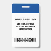 カスタムプロフェッショナルの社員写真事務所IDカード  バッジ (裏面)