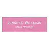 カスタムプロフェッショナルエグゼクモダンティブピンク磁気 名札 (正面)