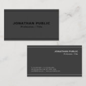 カスタムプロフェッショナルエレガントテンプレートアントラサイト 名刺 (正面/裏面)