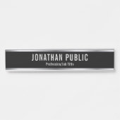 カスタムプロフェッショナルエレガントテンプレートブラックシルバー サインプレート (正面)