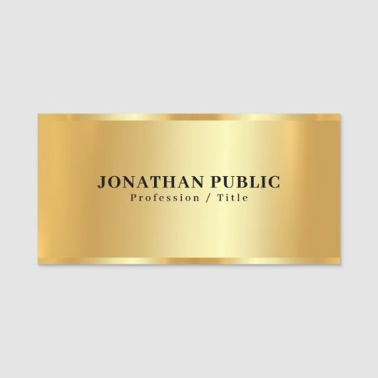 カスタムプロフェッショナルエレガントトレンディーグラマラス金ゴールド 名札 (正面)