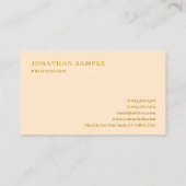 カスタムプロフェッショナルエレガント金ゴールドカラー文字ラグジュアリー 名刺 (裏面)