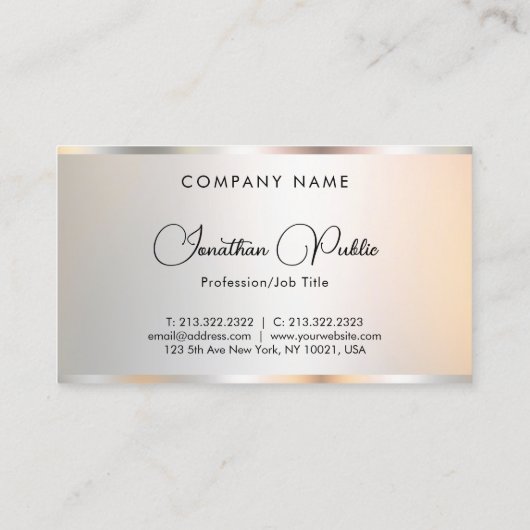 カスタムプロフェッショナルエレガント金ゴールドルックテンプレート 名刺 (裏面)