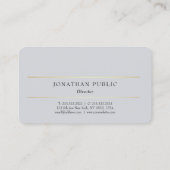 カスタムプロフェッショナルグモダンレー金ゴールドエレガント 名刺 (裏面)