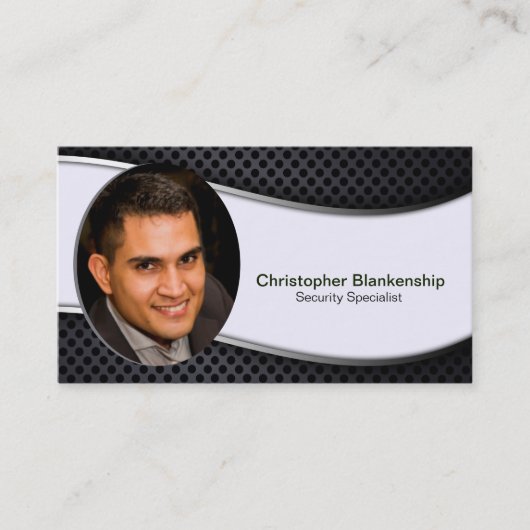 カスタムプロフェッショナルセキュリティ白黒 名刺 (正面)