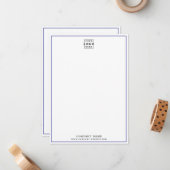 カスタムプロフェッショナルブルー縁ど ノートカード (正面/裏面インサイチュ)