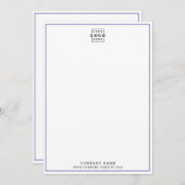 カスタムプロフェッショナルブルー縁ど ノートカード (正面/裏面)