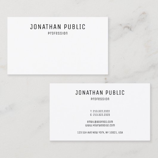 カスタムプロフェッショナルミニマエレガントモダンリスト 名刺 (正面/裏面)