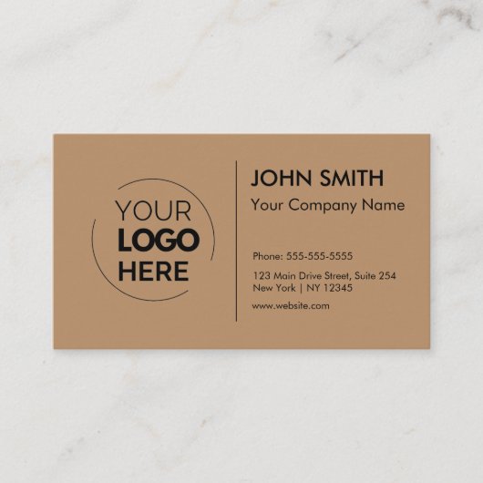 カスタムプロフェッショナルミニマルモダンリストブラウン 名刺 (正面)