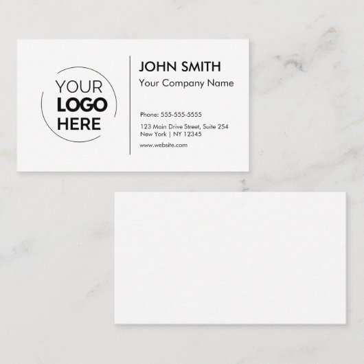 カスタムプロフェッショナルミニマルモダンリストホワイト 名刺 (正面/裏面)