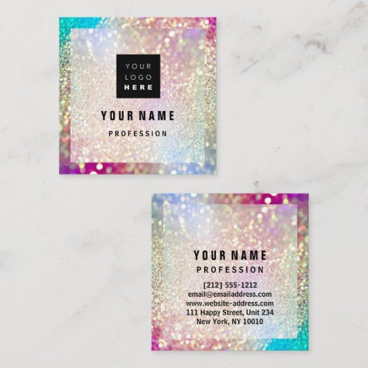 カスタムプロフェッショナルメイクアップアーティストエステティシャン スクエア名刺 (正面/裏面)