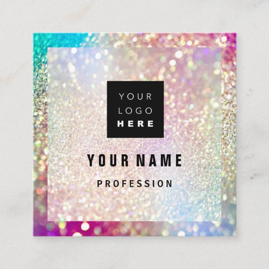 カスタムプロフェッショナルメイクアップアーティストエステティシャン スクエア名刺 (正面)