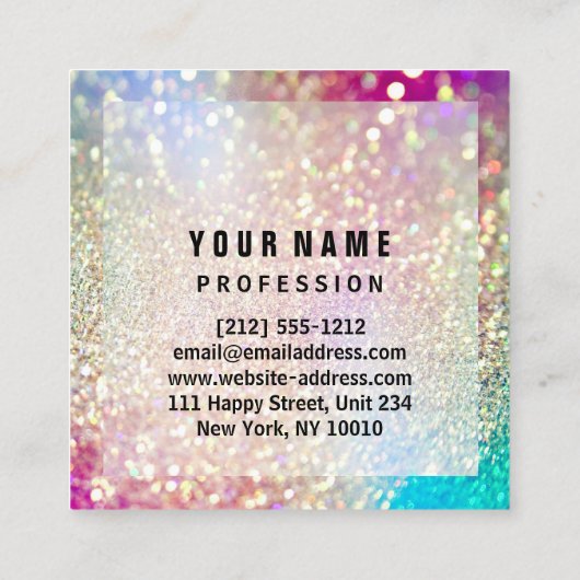 カスタムプロフェッショナルメイクアップアーティストエステティシャン スクエア名刺 (裏面)