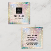 カスタムプロフェッショナルメイクアップアーティストグリッター スクエア名刺 (正面/裏面)