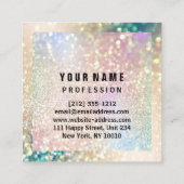 カスタムプロフェッショナルメイクアップアーティストグリッター スクエア名刺 (裏面)
