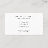 カスタムプロフェッショナルモダンエレガントシンプルテンプレート 名刺 (裏面)