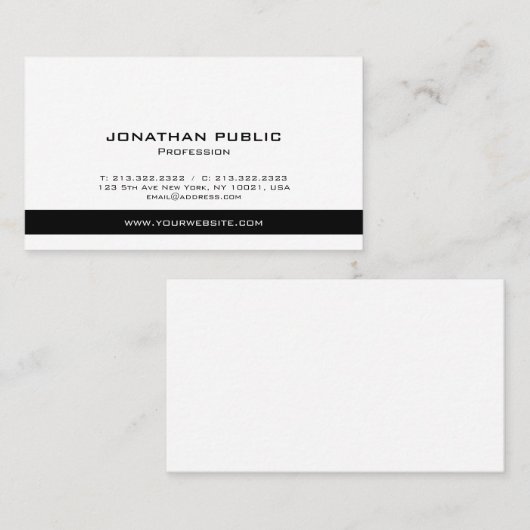 カスタムプロフェッショナルモダンエレガントシンプルテンプレート 名刺 (正面/裏面)