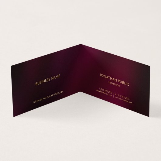 カスタムプロフェッショナルモダンエレガントラグジュアリーフォールド 名刺 (内部)