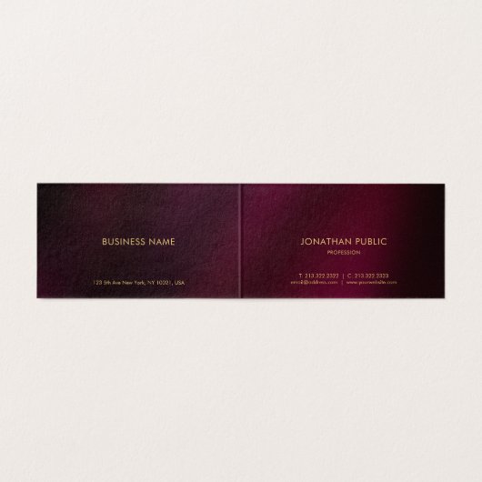 カスタムプロフェッショナルモダンエレガントラグジュアリーフォールド 名刺 (内部フラット)