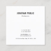 カスタムプロフェッショナルモダンミニマルテンプレート スクエア名刺 (裏面)