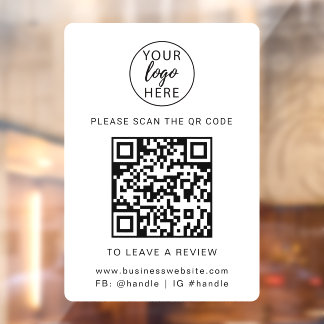 カスタムプロフェッショナルロゴとQRコード付きのビジネス用窓ガラスフィルム ウィンドウサイン