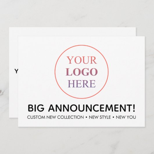 カスタムプロフェッショナルロゴ – 最小注文なし 案内状 (正面/裏面)