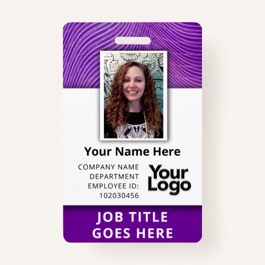 カスタムプロフェッショナル企業の社員の写真名 バッジ (正面)