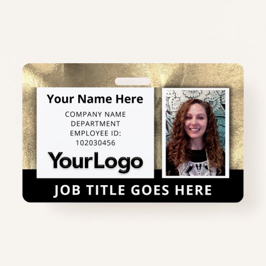 カスタムプロフェッショナル企業の社員の写真名 バッジ (正面)