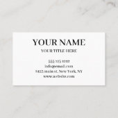 カスタムプロフェッショナル白黒 名刺 (裏面)