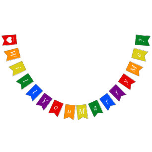 カスタムプロポーザルLGBTQがレインボーと結婚 バンティングフラッグ