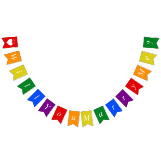 カスタムプロポーザルLGBTQがレインボーと結婚 バンティングフラッグ