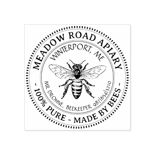 カスタムプロモーション養蜂養蜂家の名前 ラバースタンプ (インプリント)