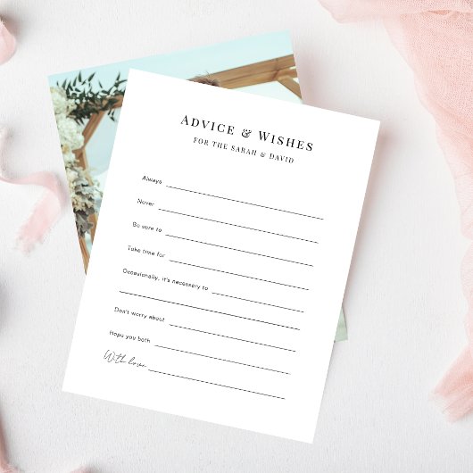 カスタムプロンプト写真 ウェディングウィッシュと アドバイスカード