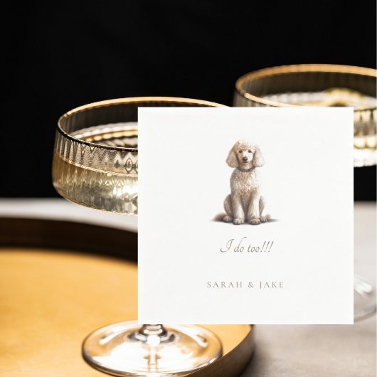カスタムプードル結婚ペット スタンダードカクテルナプキン
