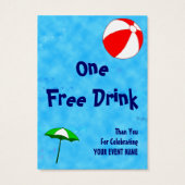 カスタムプールパーティーイベントドリンクミールチケット (裏面)