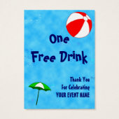 カスタムプールパーティーイベントドリンクミールチケット (裏面)