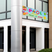 カスタムプールパーティー誕生日バナー 横断幕 (ビルの外側)